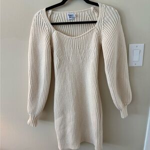 Princess Polly Cream Long Sleeve Dress